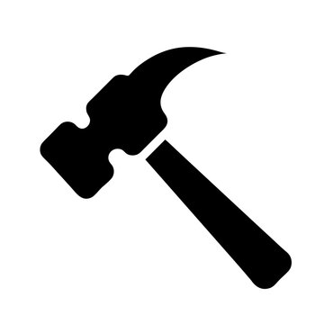 Industrial Claw Hammer Vector Silhouette
