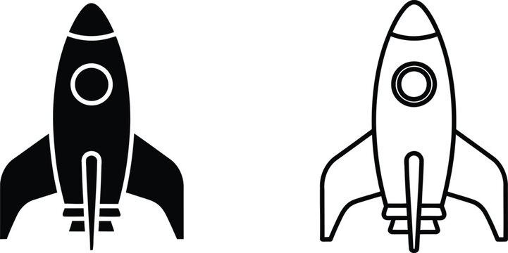 Rocket space ship launch icon Vector