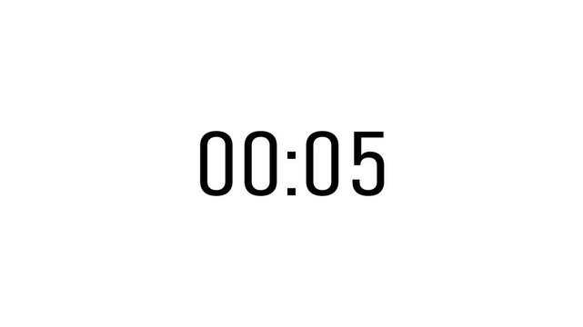Digital clock countdown sequence motion
