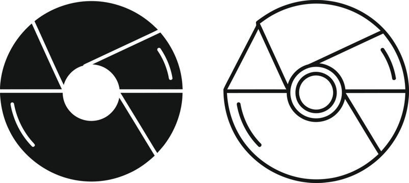 Black and white cd pie chart segments Vector