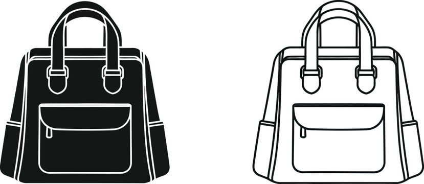 Black and white handbag illustrations Vector