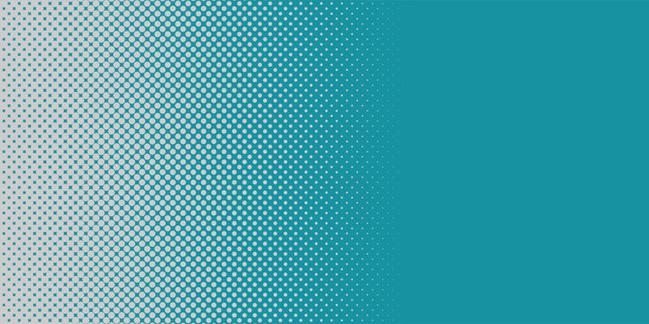 Green - turquoise background divided by diagonal. Vector illustration Background into two colors with halftone, modern minimal design.
