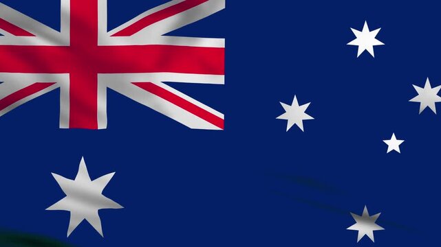 Waving flag of australia with blue field. Suitable for australian national day celebrations, travel blogs, cultural events, festive designs.