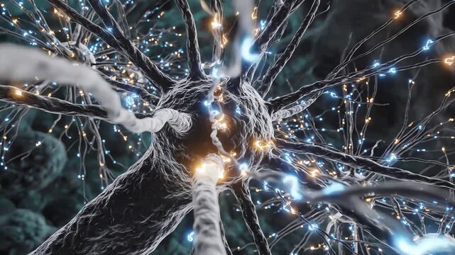 Abstract Neuron Cell Network Animation in 4K Video