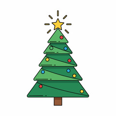 Fototapeta premium beautiful cartoon christmas tree vector