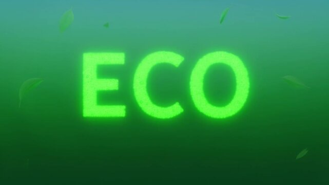 A 3d eco design illustration of the green word yes representing a new bio concept for an ecology video