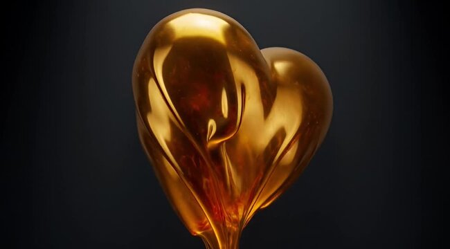 Golden love icon design and new concept art motion effect