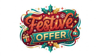 Obraz premium Festive Offer colorful holiday sale badge design