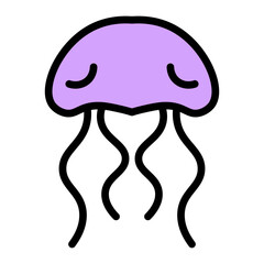 Naklejka premium Jellyfish Vector Filled Icon Design