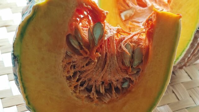 Fresh pumpkin in the kitchen.