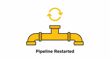 Restarting a pipeline system icon.