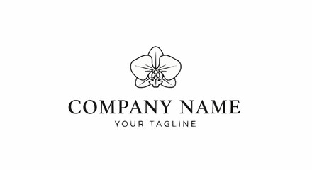 Minimalist orchid logo template design. © Khor