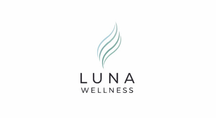 Fototapeta premium Luna Wellness logo with flame design.