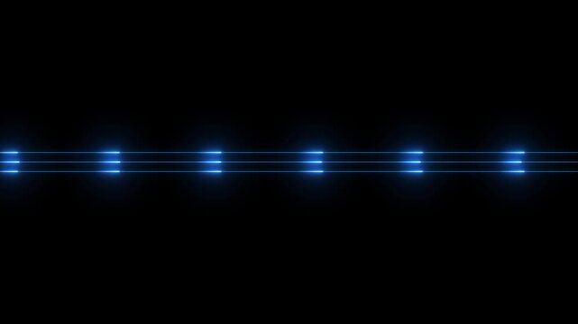 Glowing Blue Neon Lines on Black Background Technology Motion neon lights futuristic