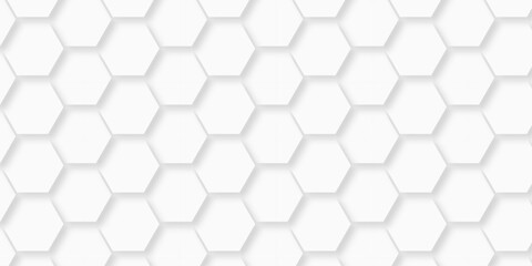 Fototapeta premium White abstract hexagonal paper background. Luxury White grid Pattern. Futuristic emboss honeycomb mosaic white background. geometric mesh cell texture. modern futuristic wallpaper.