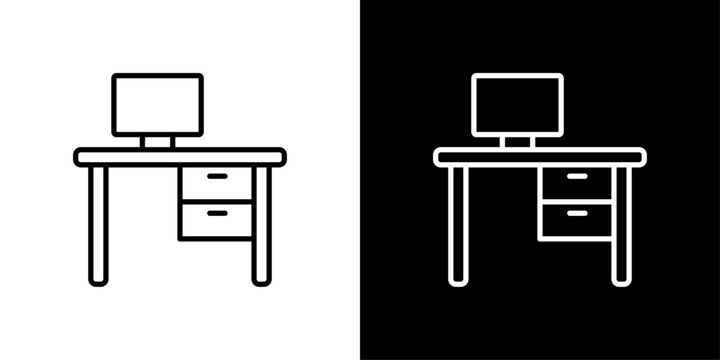 Desk Icon Sheet Black And White