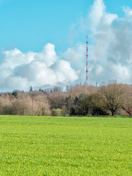 Le mont des Cats dans les Flandres au d&eacute;but du printemps