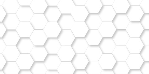 Fototapeta premium White abstract hexagonal paper background. Luxury White grid Pattern. Futuristic emboss honeycomb mosaic white background. geometric mesh cell texture. modern futuristic wallpaper.