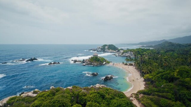 Tayrona National Park, Colombia - Aerial View of Tropical Beach Bay