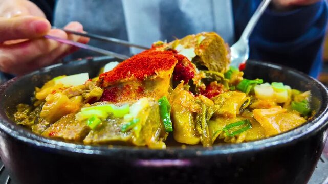 Pork on the Bone Soup , korean food, haejangguk, gamjatang