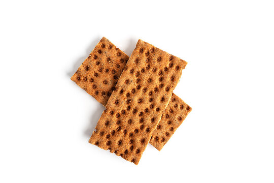 Rye crispbread isolated on a white background. High quality photo