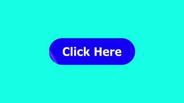 Simple animation of cursor icon clicking Click Here Button. Pack of animated templates for video editing. A set of flat design animated templates for web design or app design. Alpha channel, 4K