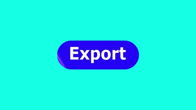 Simple animation of cursor icon clicking Export Button. Pack of animated templates for video editing. A set of flat design animated templates for web design or app design. Alpha channel, 4K