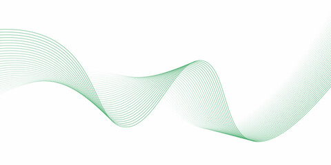 Fototapeta premium green line wave and abstract white background