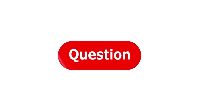 Simple animation of cursor icon clicking Question Button. Pack of animated templates for video editing. A set of flat design animated templates for web design or app design. Alpha channel, 4K
