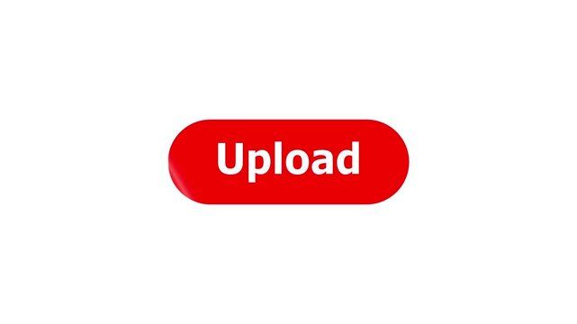 Simple animation of cursor icon clicking Upload Button. Pack of animated templates for video editing. A set of flat design animated templates for web design or app design. Alpha channel, 4K