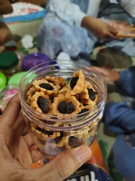Indonesian traditional nastar cake with cheese topping