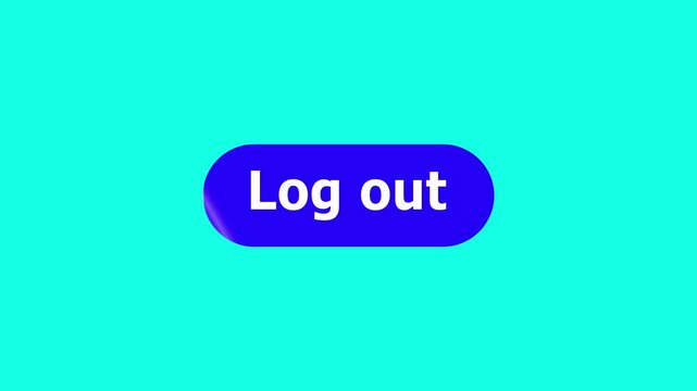 Simple animation of cursor icon clicking Logout Button. Pack of animated templates for video editing. A set of flat design animated templates for web design or app design. Alpha channel, 4K
