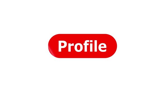 Simple animation of cursor icon clicking Profile Button. Pack of animated templates for video editing. A set of flat design animated templates for web design or app design. Alpha channel, 4