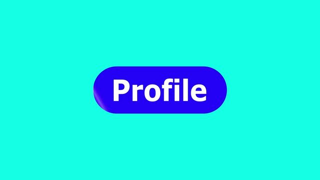 Simple animation of cursor icon clicking Profile Button. Pack of animated templates for video editing. A set of flat design animated templates for web design or app design. Alpha channel, 4
