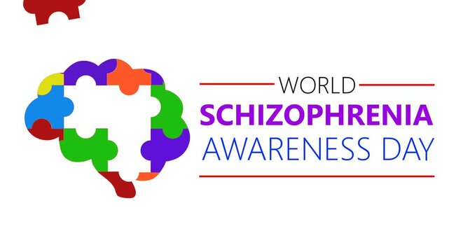 World Schizophrenia Day awareness video. Animation text and video for celebrating schizophrenia day.