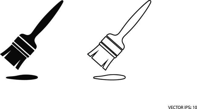 Paint brushes black and white illustration Vector