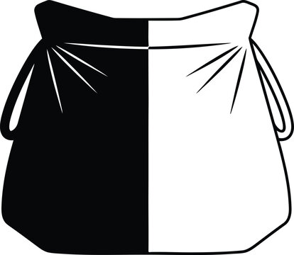 Black and white drawstring bag Vector