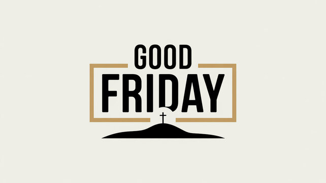 Good Friday logo with cross on hill