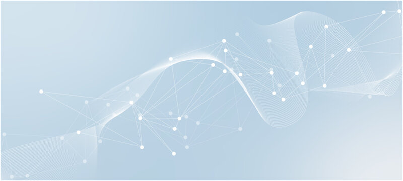 Network connection. Abstract mesh, molecular plexus line and cyberspace. Geometric line, dot on white background. abstract blue background with lines