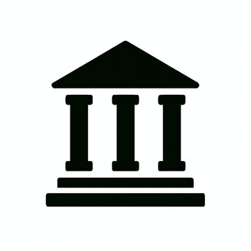 Bank Building Icon &ndash; Financial institution symbol representing banking services, investment systems, corporate finance and economic stability