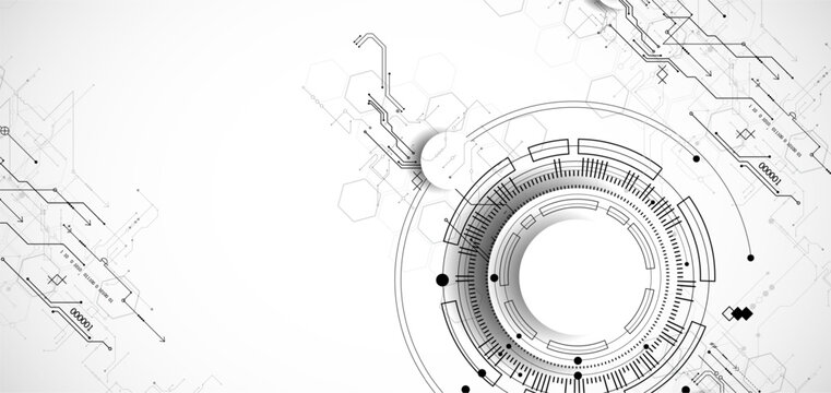 Technological background in gray colors. Used technical lines with different shades of gray. Vector