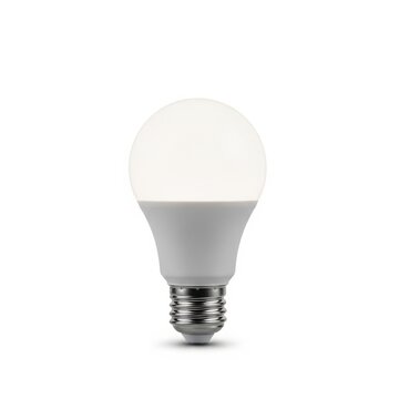 A sleek modern a19 style light bulb with a bright white illumination.
