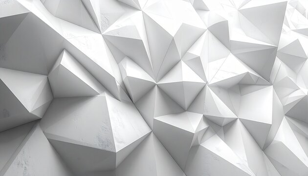background of white 3d triangles creating a complex 
