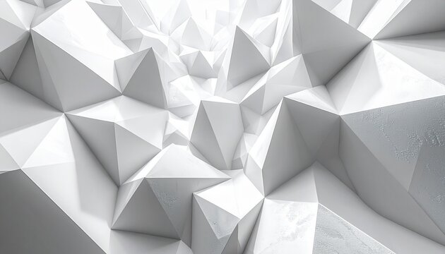background of white 3d triangles creating a complex 