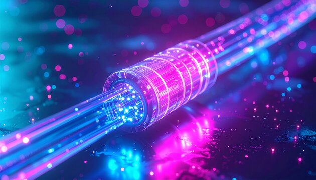 high-speed fiber optic connector, data transmission concept,  