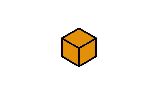 4k footage animation zoom icons. 3D modeling. Scale and Resize Icon Set - 3D Cube and Hexagon Expansion Symbol with Arrows in Solid, Outline, Doodle. Enlargement and reduction. Changing an object. 
