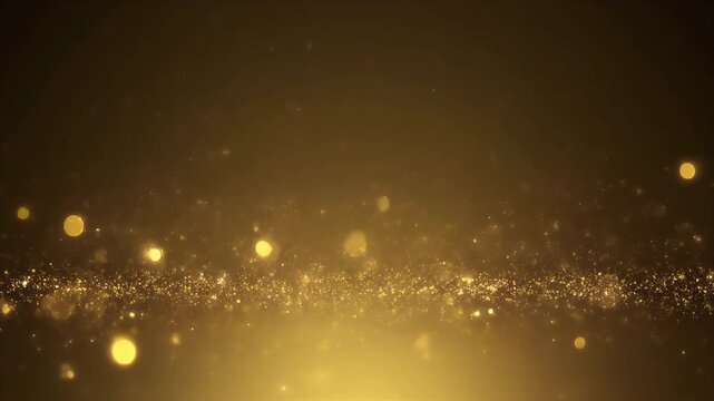 Glowing Light Orbs Floating Over Dark Surface with Sparkling Particles