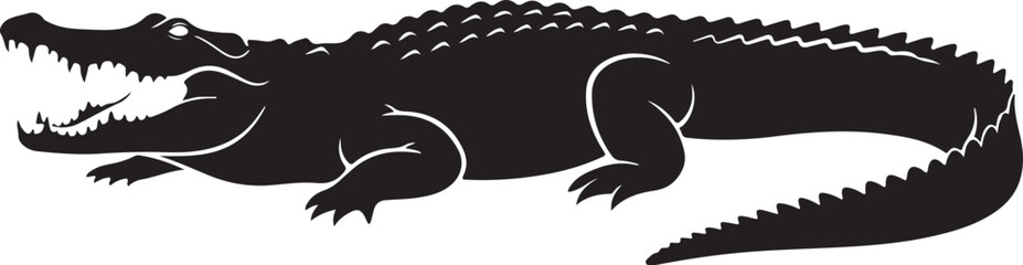 Obraz premium Black crocodile vector illustration