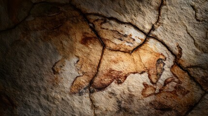 Obraz premium Ancient World Map Painted on Cave Wall Reveals Lost Civilizations and Early Cartography