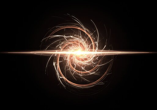 Abstract visualization of time fracturing into a swirling vortex of light and shadow, indicating a complete rupture in the continuum of existence, fracture, continuum, light